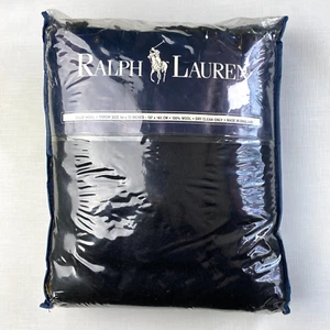 NEW! *RARE BLACK* Ralph Lauren SOLID WOOL THROW BLANKET Home Collection 54 x 72 - Picture 1 of 23