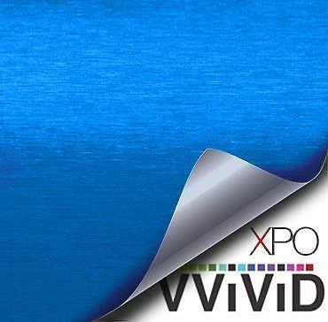 VVivid Xpo Metallic Blue Brushed Steel Vinyl Wrap Film | V164 - Image 1 of 4