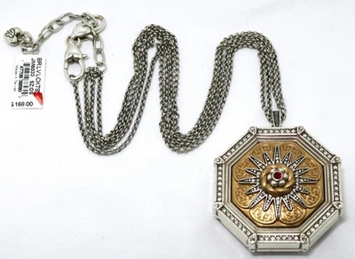 Brighton DYNASTY NWT $168 Silver & Gold Convertible Reversible Statement Locket - Image 1 of 4