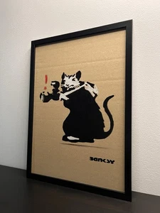 Banksy (after) - pochoir sur carton 20×30 - encadré - édition 50 ex - Bild 1 von 10