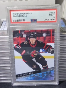20-21 Upper Deck Tim Stutzle Young Guns Rookie 🚨🚨🚨 PSA 9 Mint  - Picture 1 of 2