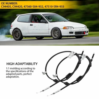 2PCS For Acura Integra 94-98 Honda Civic 92-95 Rear Parking Brake Cable C94405 - Image 1 of 4