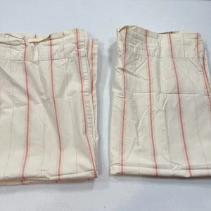 woolrich pillowcase standard pair red stripes 100% cotton traditional - Picture 1 of 12