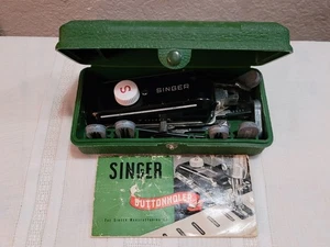 Vintage Singer Buttonholer mit orig. Grünes Gehäuse & zusätzliche Vorlagen  - Bild 1 von 2