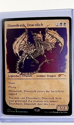 MTG Magic The Gathering SLD Secret Lair Showcase Foil #1014 Ebondeath Dracolich - Image 1 of 2