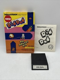 Dig Dug (Intellivision, 1987) Game Box and Manual