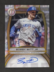 2025 Topps Tribute Bobby Witt Jr #TA-BW On-Card Auto ORO /75 Kansas City Royals - Foto 1 di 8