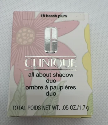 CLINIQUE All About Shadow Eyeshadow Duo .07 oz  1.7g Shade 18 Beach Plum  P15 - Image 1 of 4