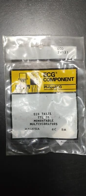 Chip ECG 74121, nuevo stock antiguo NOS, orig. bolsa, multivibrador monoestable TTL, EE. UU. Foto 1 de 2