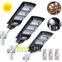 14000LM Commercial LED Solar Street Light Motion Sensor Dusk-to-Dawn+Remote+Pole