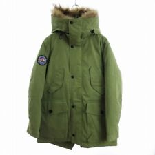 Penfield PEN FIELD Down Jacket with Raccoon Fur Zip Logo Patch Yellow Green Used