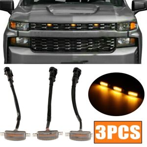 LED Front Grille Lights Raptor Style Smoked Lens for Chevrolet Silverado 1500
