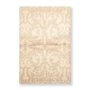 4' x 6' Hand knotted Tibetan Transitional 100% Wool Oriental Area Rug Beige - Picture 1 of 8