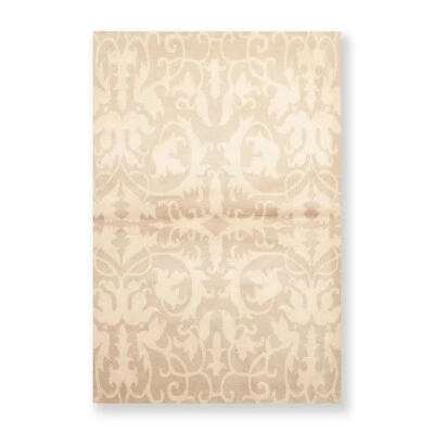 4' x 6' Hand knotted Tibetan Transitional 100% Wool Oriental Area Rug Beige - Image 1 of 4