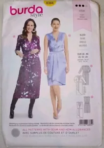 Burda Sewing Pattern 6384 Dress Wrap Size 10-20 Uncut - Picture 1 of 2