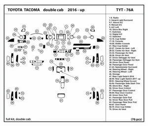 Interior Real Carbon Fiber Dash Trim Kit for Toyota Tacoma double cab 2016 -2022 - Picture 1 of 4