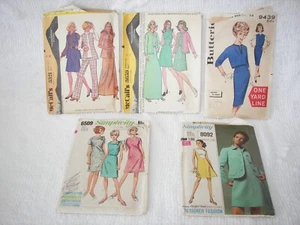Lot 6 Vtg Sewing Dress Patterns 60s 70s Women’s Simplicity Butterick McCalls - Picture 1 of 10