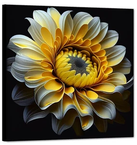 chrysantheme Blume Weiß und Gelb art Modern  Bild Top Wandbild Aktuell Kunst BL6 - Picture 1 of 3