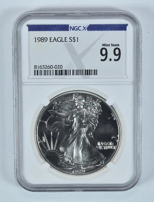 1989 American Silver Eagle Mint State 9.9 NGC X NGCX - Image 1 of 4
