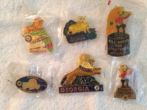 6 Lions Club Pins Zirkusbändiger Georgia Lions Cubs aus den 70er bis 90er Jahren - Bild 1 von 7
