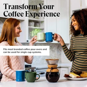 Pour Over Coffee Dripper - Reusable Drip Cone Filter & Strainer - Paperless - Picture 1 of 10