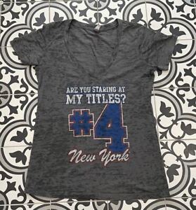 Women's New York Giants Are You Staring at My #4 Titles? NFL Football Tee XL