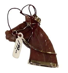Sterling Natural Jasper Horse Equestrian Charm Pendant Gold Wash - Picture 1 of 5