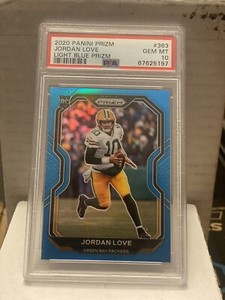 2020 Panini Prizm Jordan Love Rookie Light Blue Prizm PSA 10 "Low Pop" RC