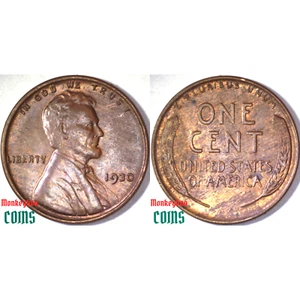 1930 Lincoln Wheat Cent - Red Brown Woody Imper Alloy Mix - Sammlerfehler - Bild 1 von 4