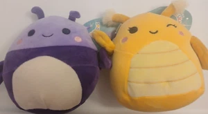 Squishmallow 2 Set kleine Squishmallows nagelneu mit Etikett gelb und lila - Bild 1 von 2