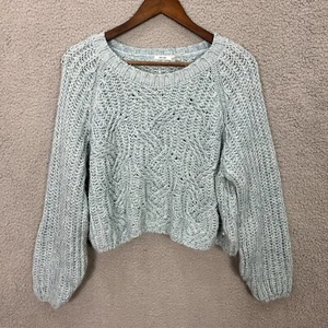 Kimchi Blue Sweater Women M Blue Crochet Pullover Soft Girl Cottagecore Boho - Picture 1 of 6