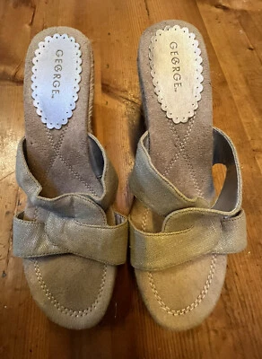 Alpargata George Mujer 9 Milena Tacón Cuña Sandalia Lona Slide Foto 1 de 4