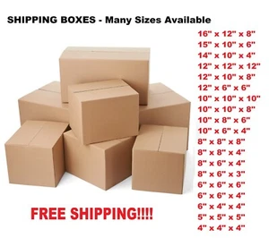 Brown Shipping Corrugated Cardboard Mailing Boxes for Packing,Moving and Storage - Picture 1 of 32