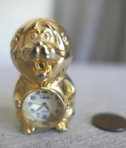 Reloj de león rugiente analógico de cuarzo Collezio miniatura 2" H movimiento japonés - Imagen 1 de 10