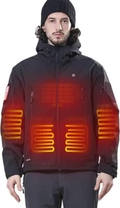 Heated Jacket for Men with 12V Battery Pack Winter Outdoor Soft Shell Electric - Picture 1 of 4