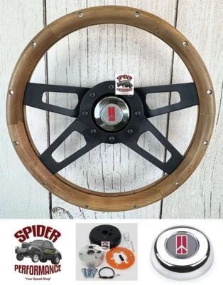 1969-1989 Oldsmobile wood steering wheel 13 1/2" WALNUT II - Image 1 of 4
