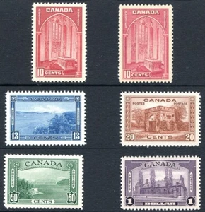 1938 Canada #241-245, 241a.  Select quality VF MNH postage stamp set. Cv$227 usd - Picture 1 of 1