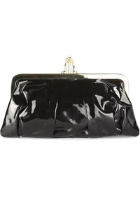 CHRISTIAN LOUBOUTIN BLACK MISS LOUBI PATENT LEATHER CLUTCH - Picture 1 of 12