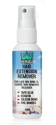 KING Tape Keratin Bond Remover Glue Hair Extensions Pre Bonded Remy Fast & Easy 50ml