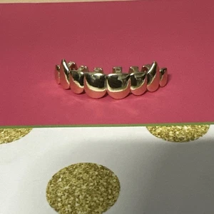 14k Gold/Silver Plated Grillz Fit Any Teeth 8 Set Top - Picture 1 of 11