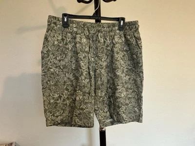 Nuevo Para Mujer Christopher&banks Cordón Elástico Lino Verde Floral Corto Talla L Foto 1 de 4