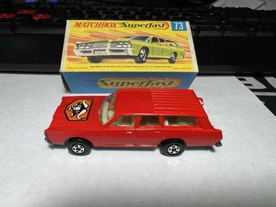 De colección Matchbox Superfast #73 Mercury Commuter Rueda Ancha Rojo “Dirección” Foto 1 de 4