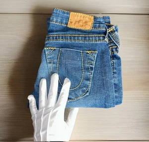 Vintage True Religion gelb Seil Bootcut Jeans Hufeisen Damengröße 25 - Bild 1 von 8