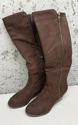 Style & Co. 女式 Wynterr 巧克力麂皮绒及膝时尚尺寸 US 9 M — 第 1/4 张图片