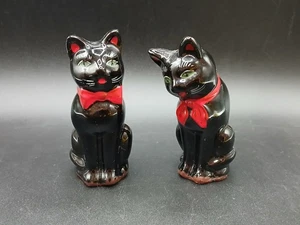 Vintage MCM Japan 4” Tall Cat Salt and Pepper Shakers Ceramic - Picture 1 of 4