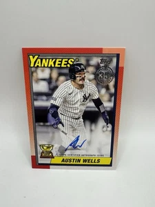 2025 Topps Series 2 - Austin Wells - Yankees - 1990 On Card Auto 90B2-AW - Picture 1 of 2