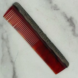 Gorham Sterling Vintage verzierter Schildpatt farbiger Kamm 7,5" - Bild 1 von 3