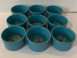 9 Pioneer Woman Flea Market Stoneware Ramekins Dessert Cups~Teal~9 oz.~NEW - Picture 1 of 6