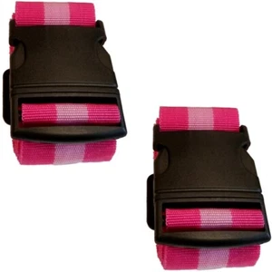 2x Koffergurt Kofferband Gepäckband Koffer-Gurt Koffer-Band im Design: "Pink" - Bild 1 von 2