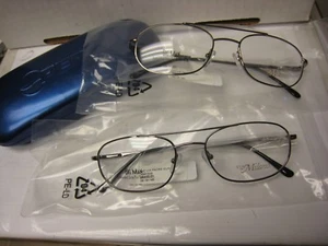 2 Via Milano EYEGLASS FRAMES Style PADRE Sz. 56-19-145 GUNMETAL W/ Generic case - Picture 1 of 6